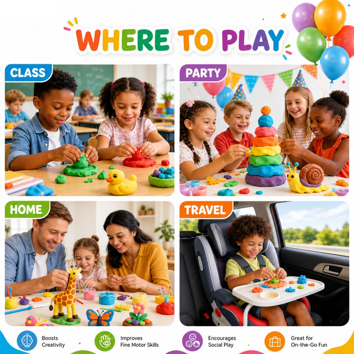 64-Piece DIY Squishy Clay Set (4+ years)