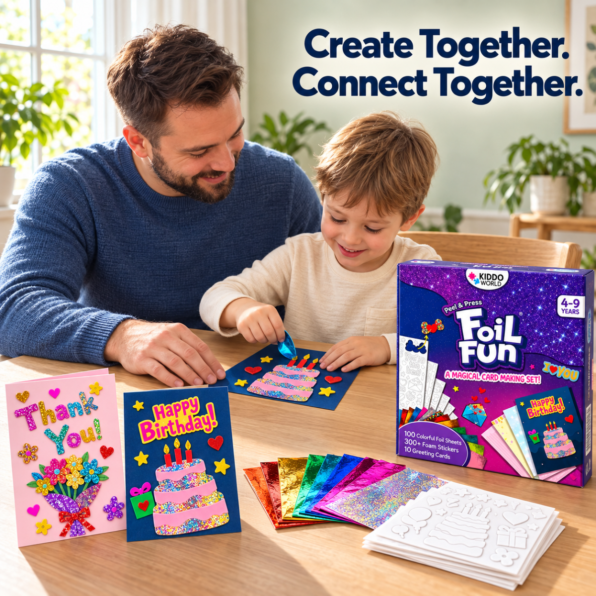 Foil Fun Greeting Cards – Creative Kit for Sparkling Holiday Cards (4+ years)