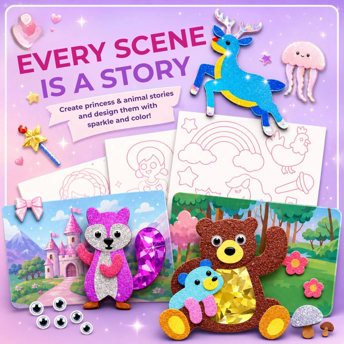 Foil Fun: Unicorns & Princesses – Create Sparkling Fairytales with No Mess! (4+ years)