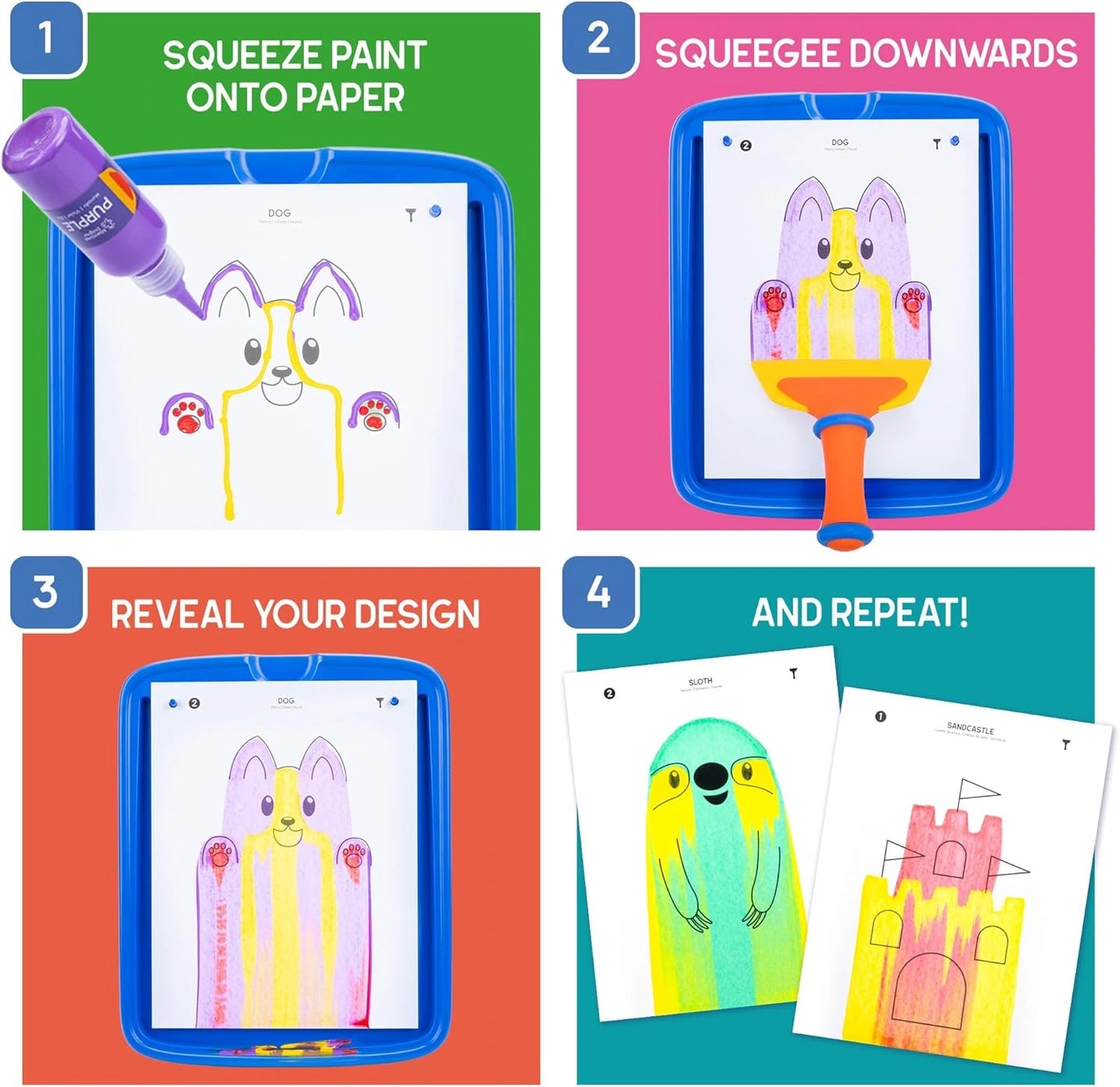 Squeegee Art – Mess-Free Painting Kit for Kids 5+