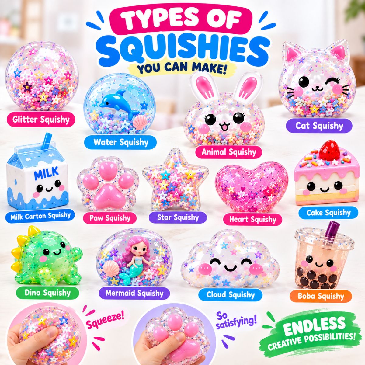 Nano Tape Bubble Squishies – Creative 41-Piece Kit (Ages 4+)
