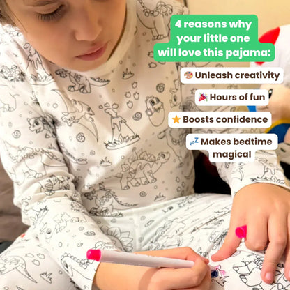 Zweiteiliges Pyjama-Set für Kinder - Color Me! 🦖 Dinosaurier