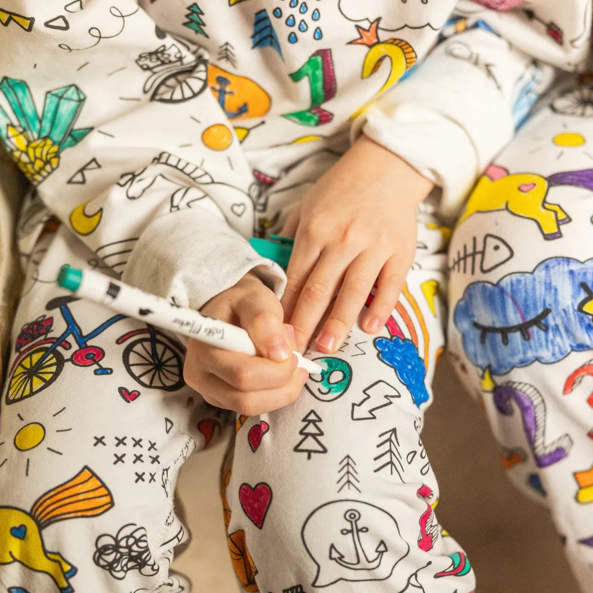 2-Piece Children’s Colorable Pajamas | Safari Animals (4–8 years)