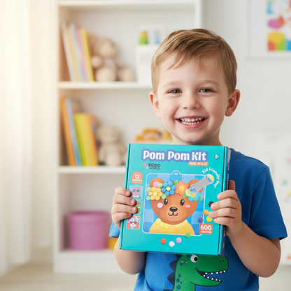 Pom Pom Kit | Sensory Creative Play with Fluffy Balls | for Kids 5+