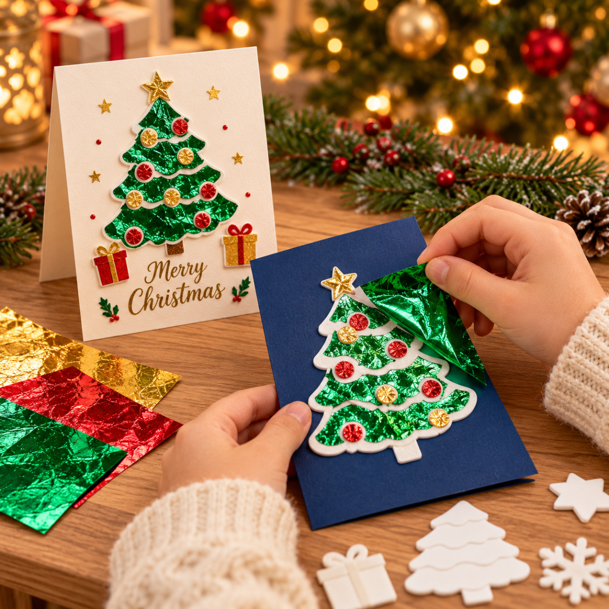 Foil Fun Greeting Cards – Creative Kit for Sparkling Holiday Cards (4+ years)