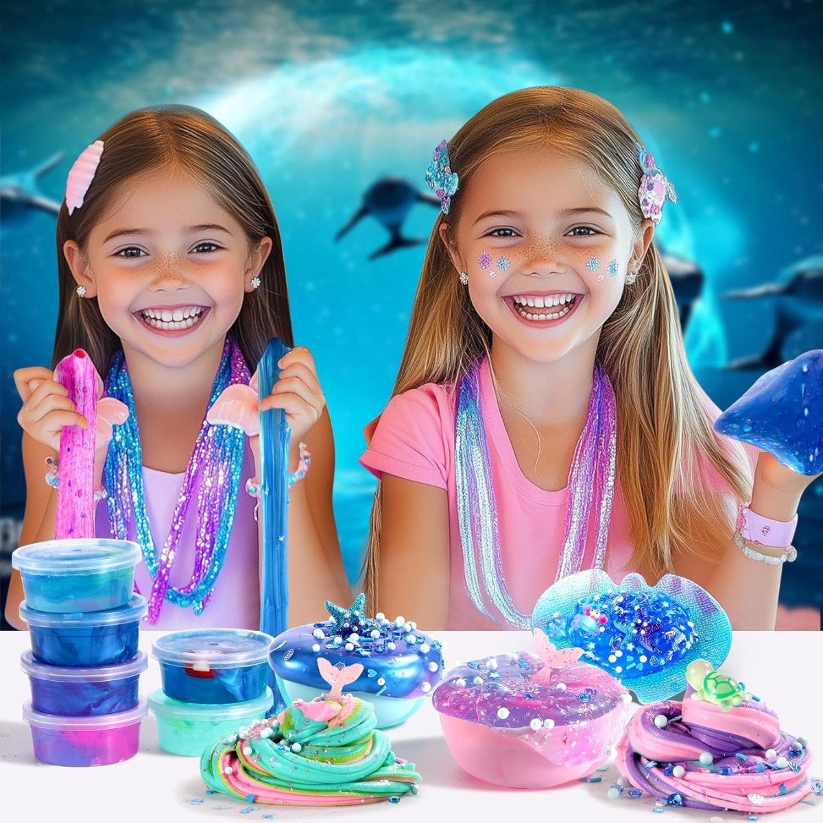 Ocean Mermaids Slime Kit | Create Your Own Slime Ocean World, for Kids 4+