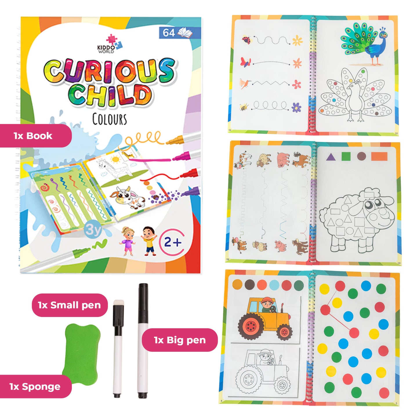 Caderno de Traçado de Linhas Curious Child Colours (2+ anos)