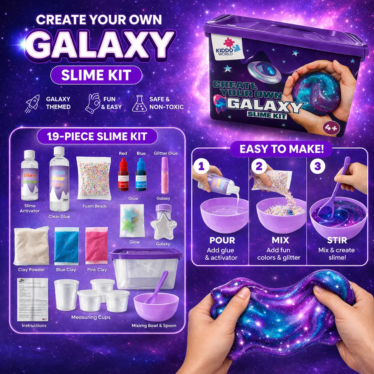 Galaxy Slime Kit – creative fun for kids aged 4+