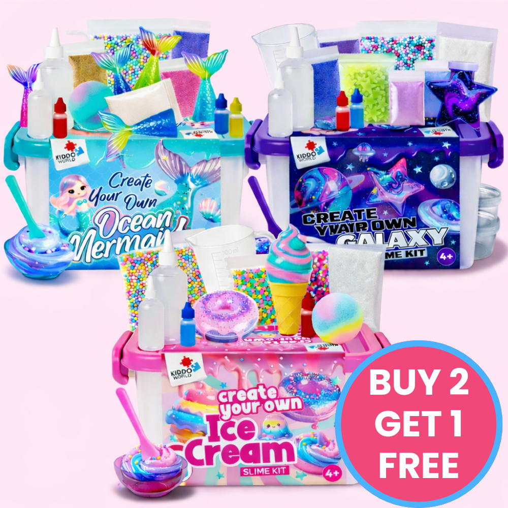Slime Bundle 3-in-1 – Galaxy, Ice Cream & Mermaid Ocean Slime! (4+ years)