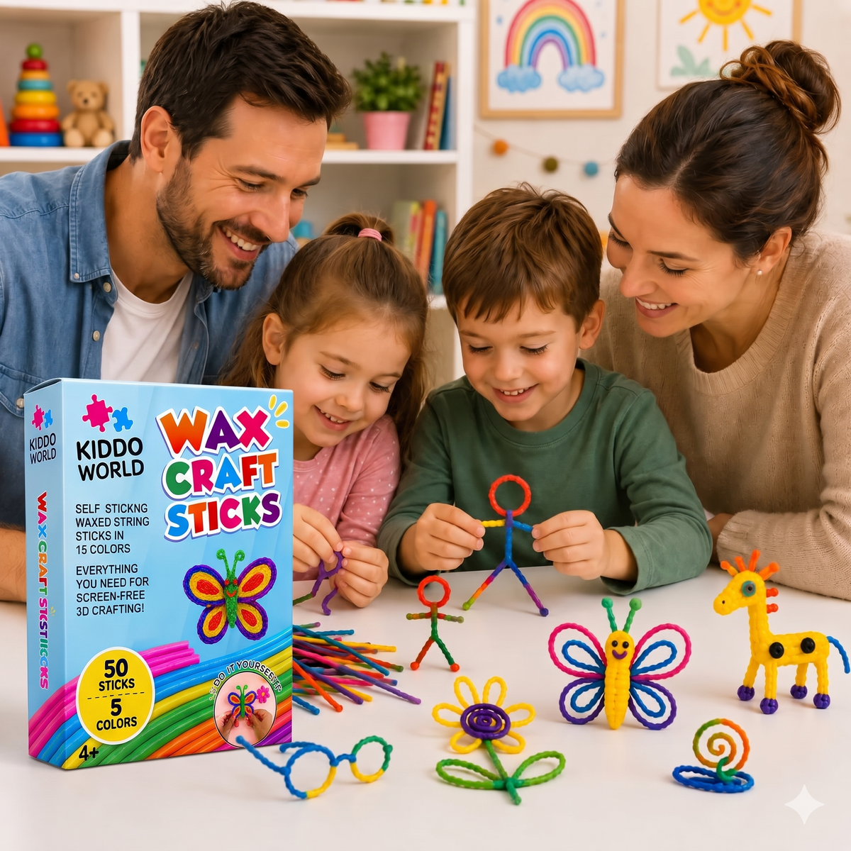 Wikki Stix Magic Waxed Yarn (50-piece set, 3+ years)