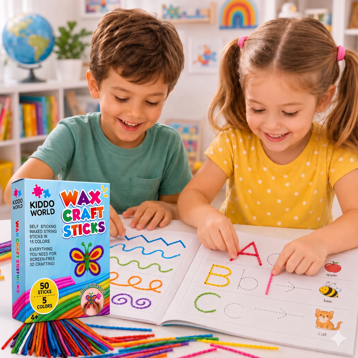 Wikki Stix Magic Waxed Yarn (50-piece set, 3+ years)
