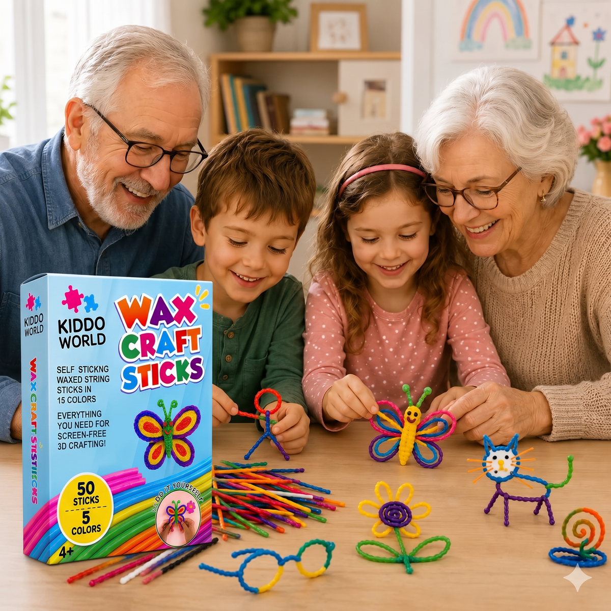 Wikki Stix Magic Waxed Yarn (50-piece set, 3+ years)