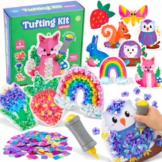 Tufting Kit | Sensory Creative Play with Colorful Pieces | for Kids 4+