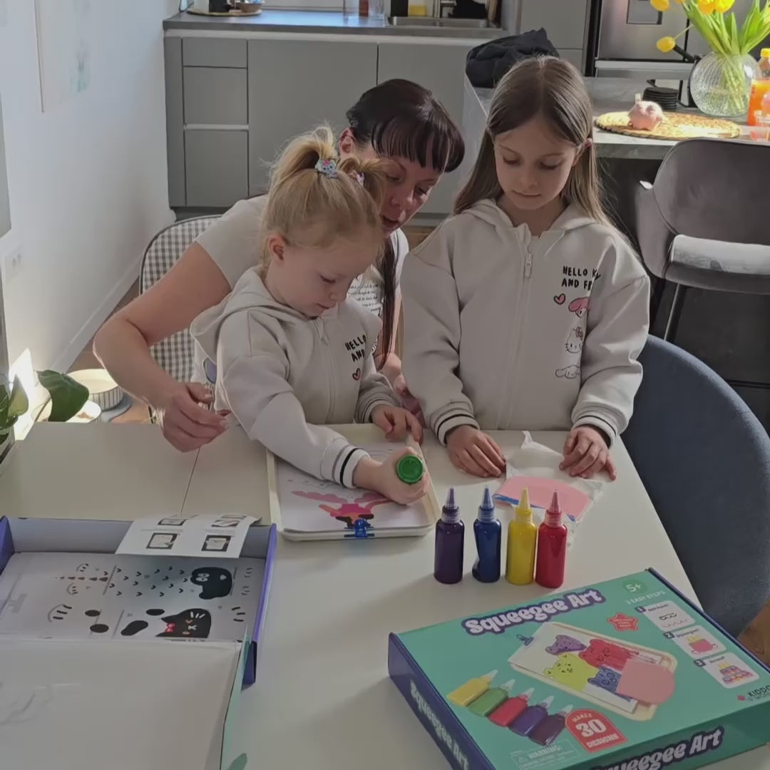 Squeegee Art – Rainbow Painting with a Squeegee, No Brushes and No Mess!
